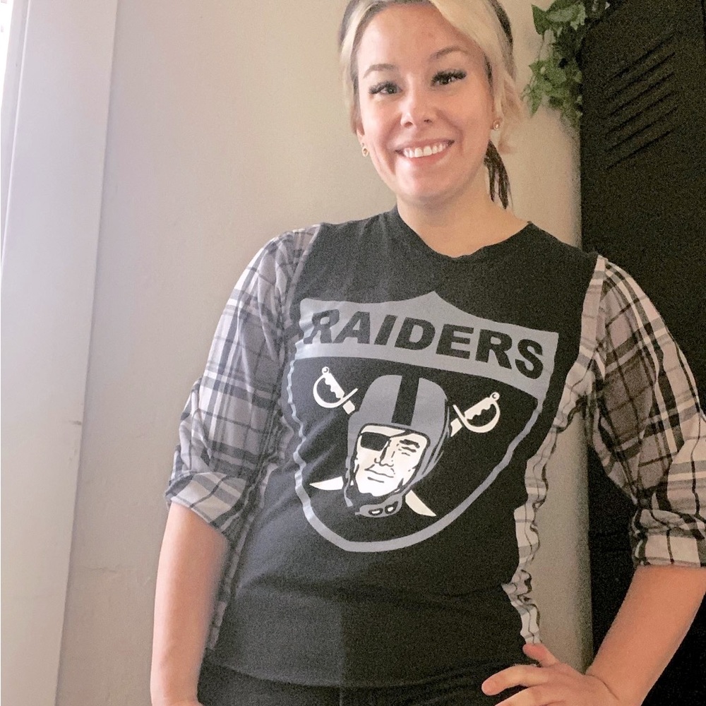 Raiders Mash Up Flannel Graphic Tee